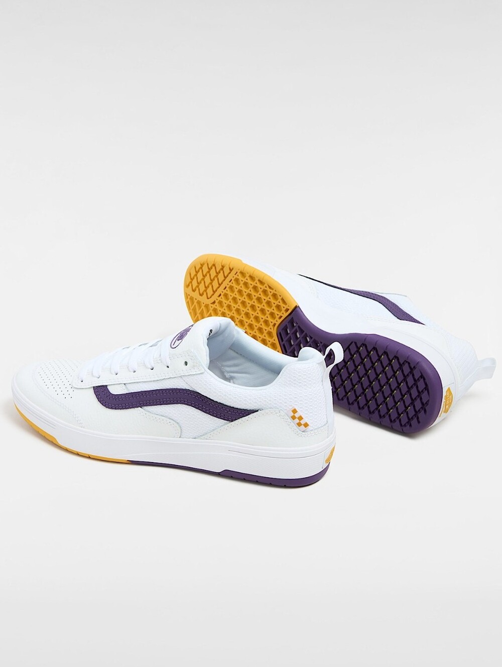 Vans Skate Zahba White Athletic Sneakers Purple Yellow Accents Mens 11 - Picture 1 of 13